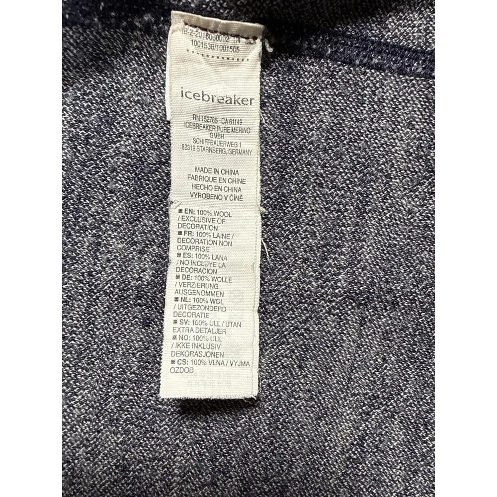 Icebreaker Vertex Base Layer Top Half Zip Womens Medium Merino Wool 260g‎ Blue